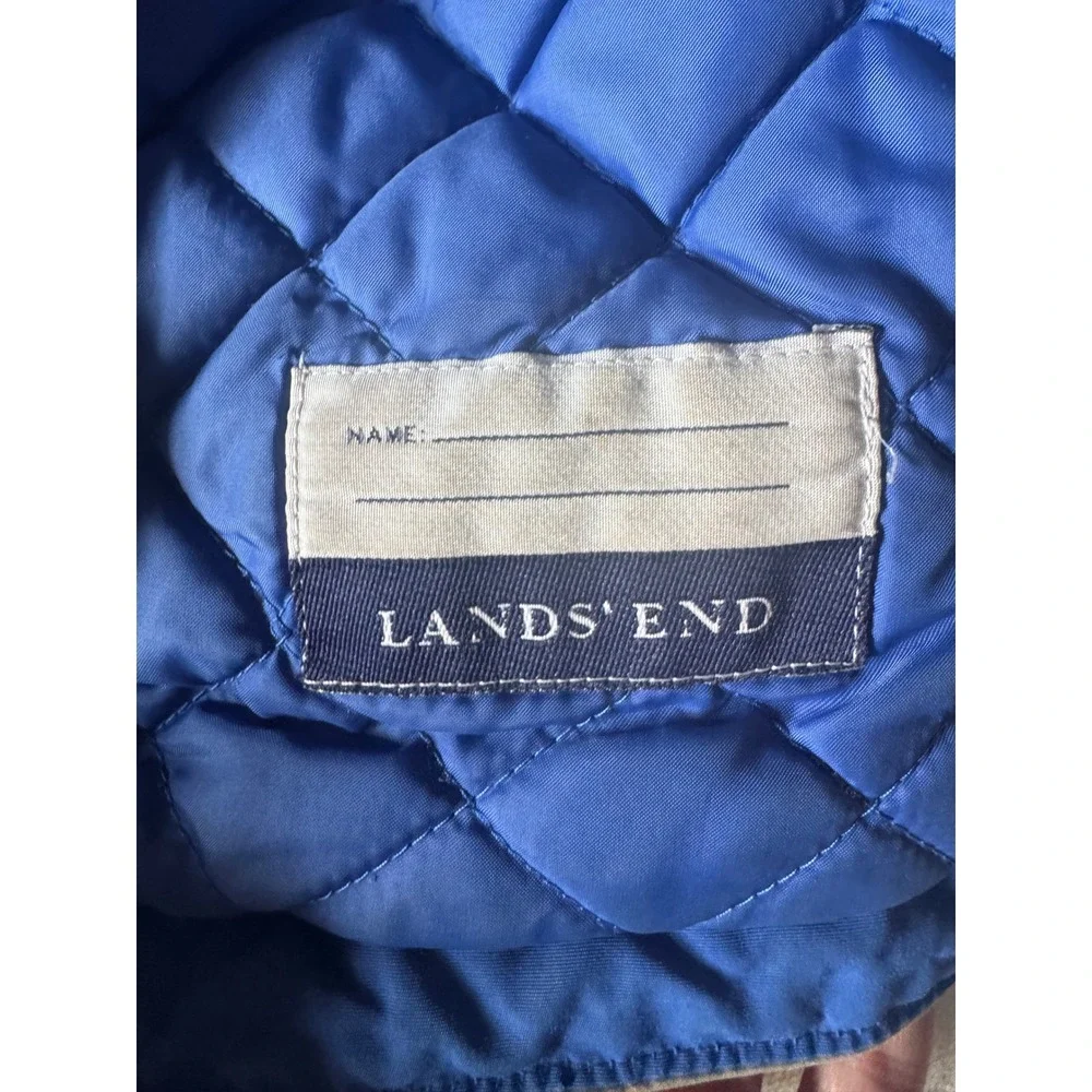Lands End Kids Blue Squall Hooded Winter Jacket Size L 6X-7 RN 62830